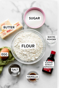 Ingredients for baking cookies