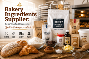 Premium Bakery Ingredients Supplier offering bread flour, cake flour, sugar, baking powder, vanilla extract, instant yeast and baking essentials.